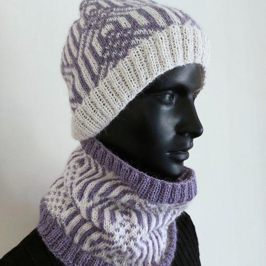 Purple Geometries - Hat and Snood