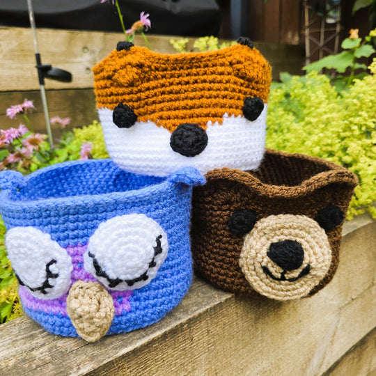 Trio of Woodland - Animal Baskets