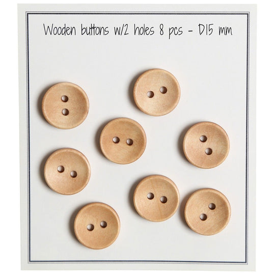 Deep Wooden Buttons, Light - Go Handmade