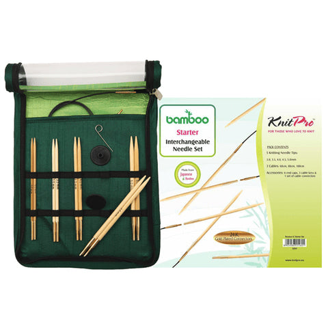 Bamboo Interchangeable Circular Needle Set  - Beginner - KnitPro