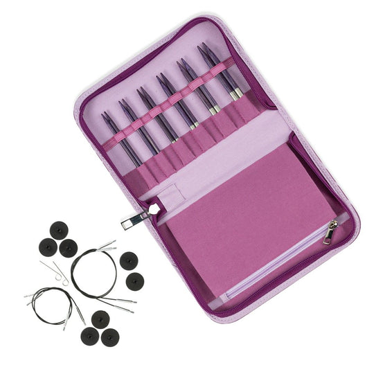 Betula Short Interchangeable Circular Needle Set Essential - Mulberry - Hobbii