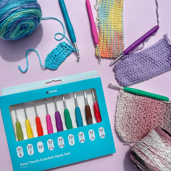 

Easy Touch Crochet Hook Set - 9 sizes - Hobbii
15