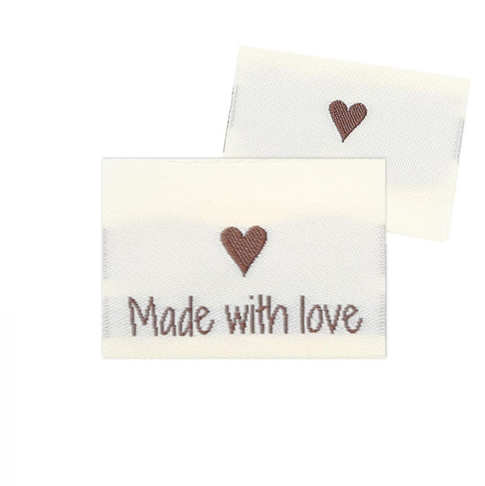 10 Labels - Made with love - 1 heart - 3.5 cm - Go Handmade