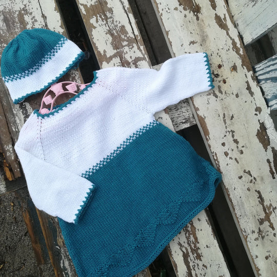 Teal Darling - Baby Dress and Hat