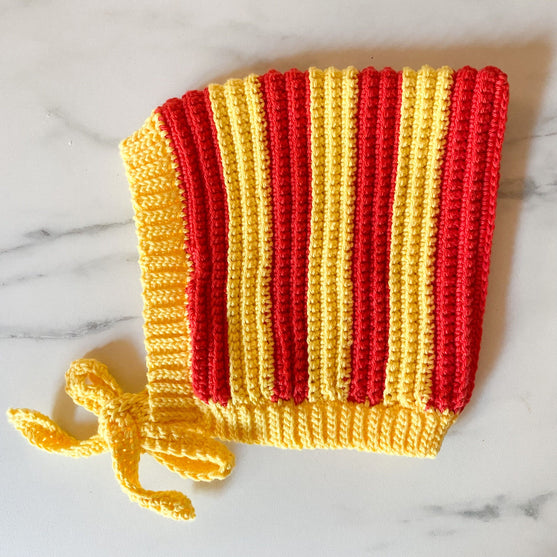 

Candy Stripes - Baby bonnet
2
