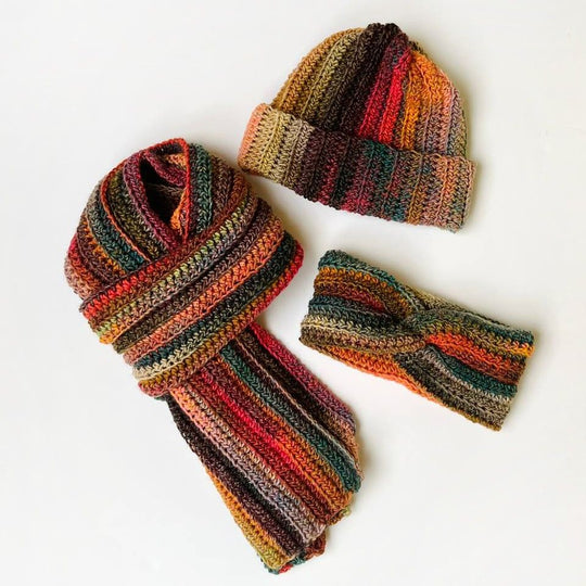 Autumn Hugs Set - Scarf, Beanie and Headband