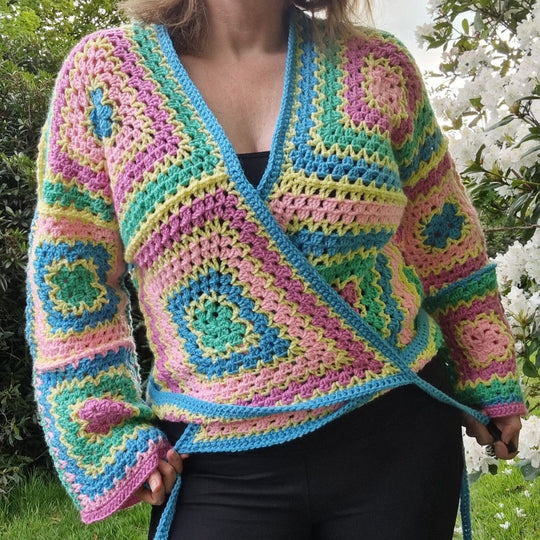 Summer Squares - Wrap Cardigan