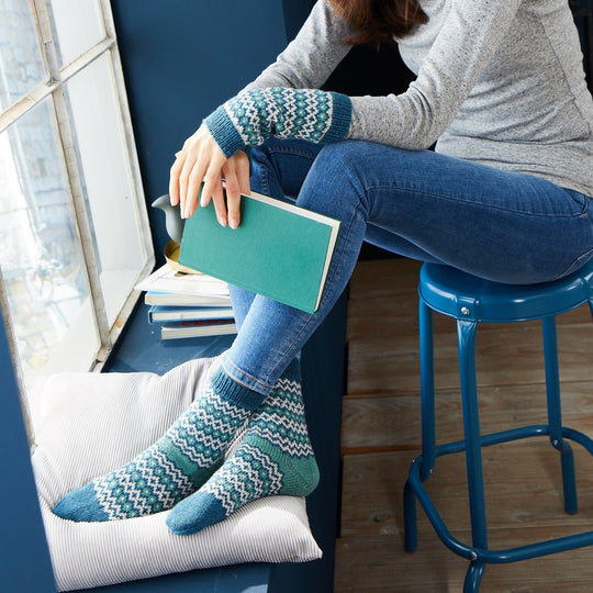 Socks in Fair Isle Pattern - R0366