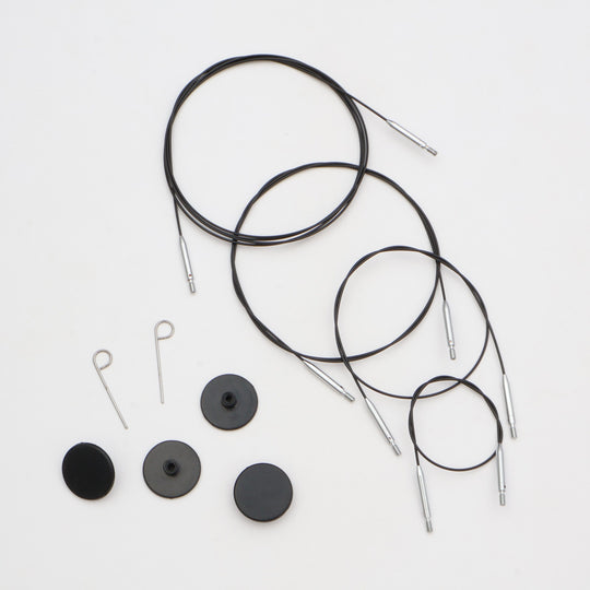 Swivel Thin &amp; Flex Cable - Black - KnitPro